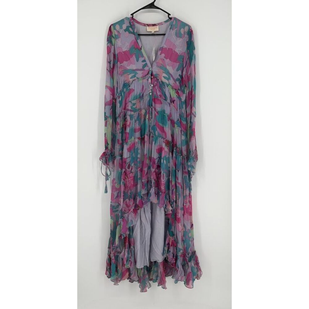 Rococo Sand Floral-Print Chiffon High-Low Maxi Dress
